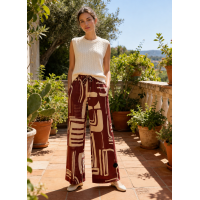Hartford Pulam Trousers | Brown Print